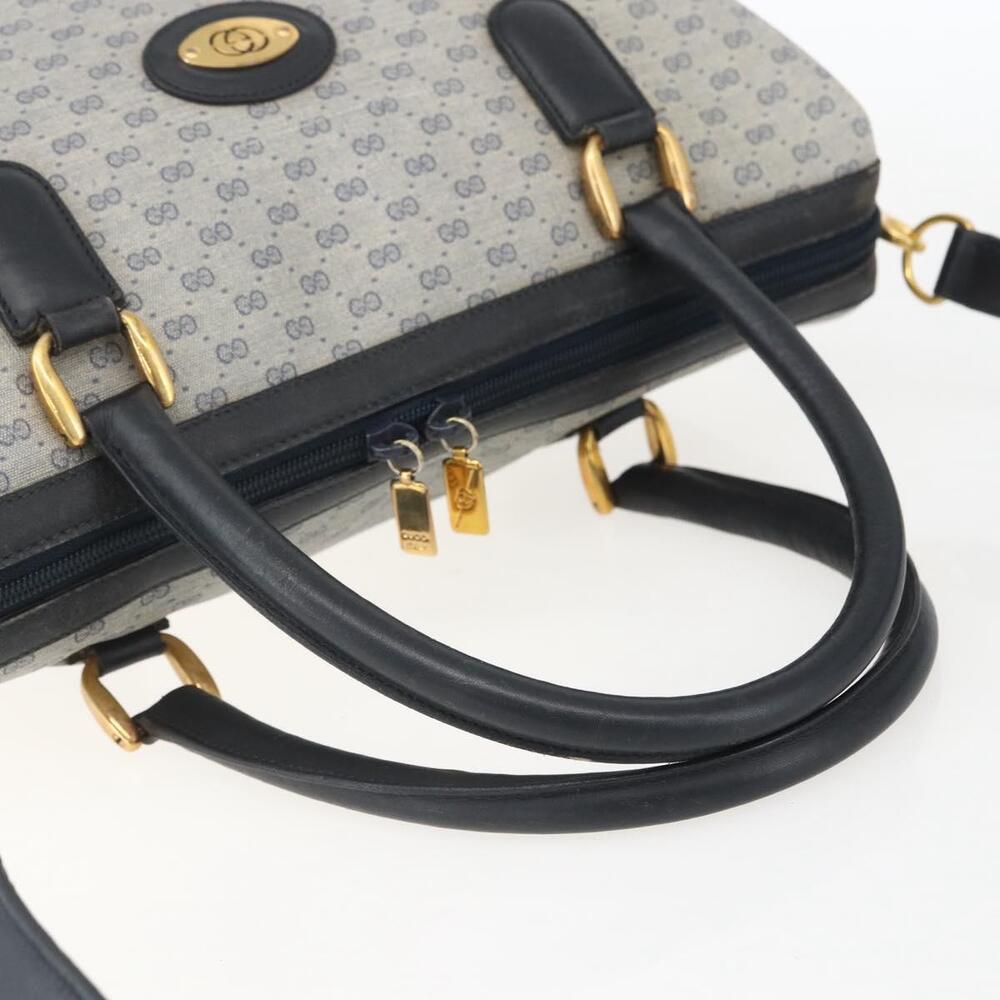 GUCCI Micro GG Supreme Hand Bag PVC Navy Gold 002 58 0033 Auth 151506 - Picture 7 of 16